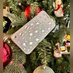 iPhone 13 Pro phone case Hand crafted bejeweled